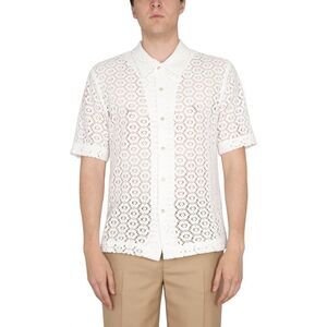 SEFR Men's Openwork Knit Short Sleeve Shirt Men IVORY Shirts